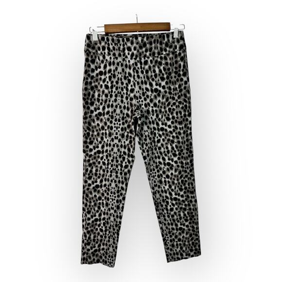 Krazy Larry Womens size 6 Leopard Animal Print Pull On Elastic Waist Pants - Picture 2 of 7